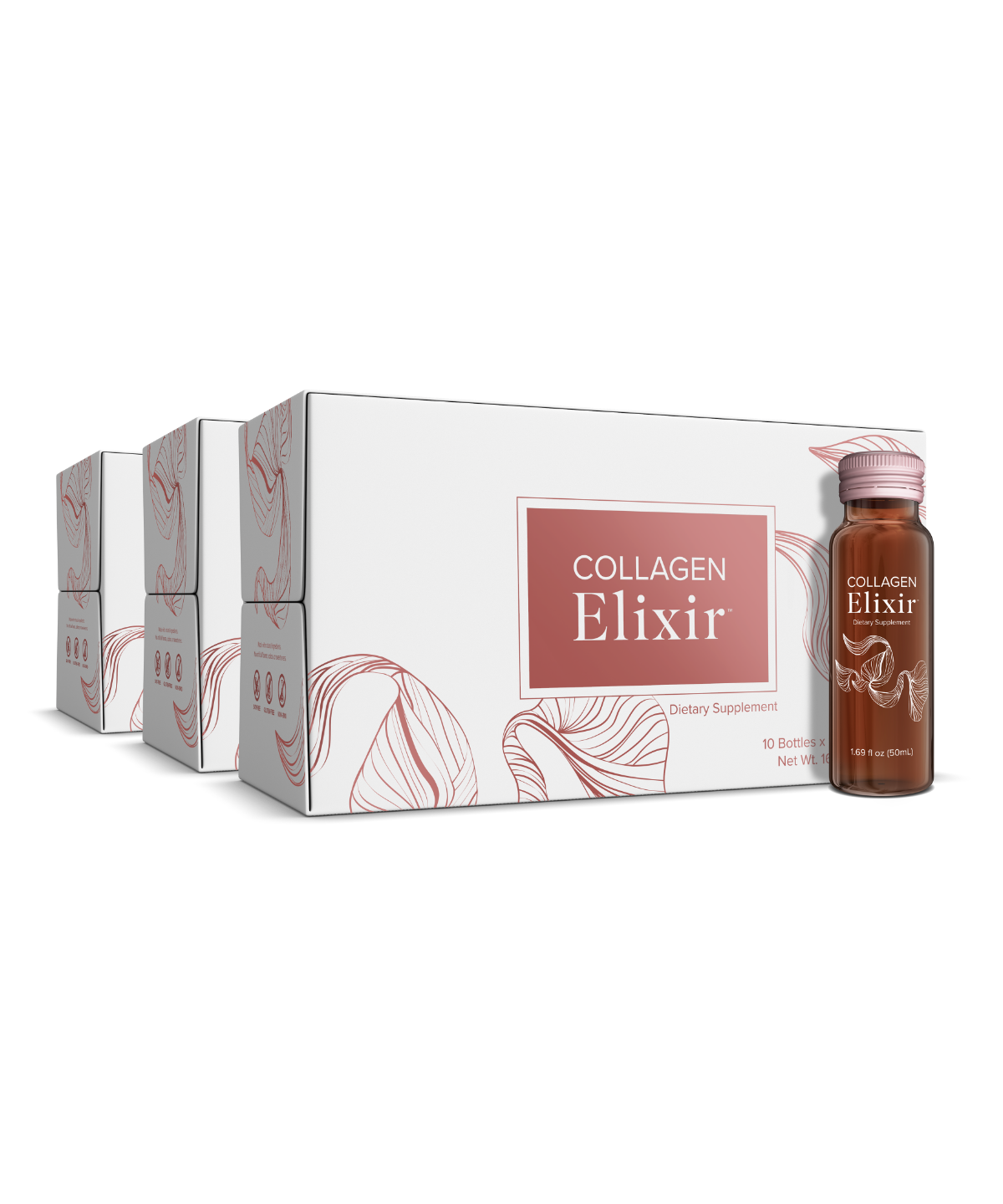 Collagen Elixir 3 packs with 30 bottles of 50ml each for 1 month